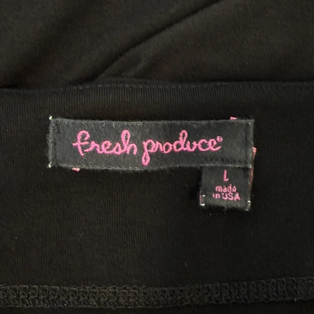 Fresh Produce Women's Black Faux Wrap Dress Size L USA Ruched Stretch Minimalist - Picture 6 of 7